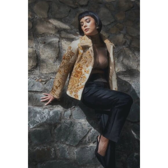 Aisling Camps Modern Mist Turtle Neck Top in Smoke Medium New Womens Blouse - Picture 15 of 17